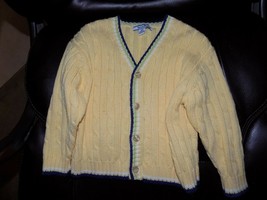 Hartstrings Yellow/Blue/Green/White Cable Cardigan Sweater Size 18 Month... - £13.78 GBP