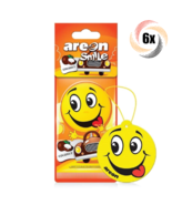 6x Packs AREON Smile Funny Car Emoji Hanging Air Freshener | Coconut Scent - £8.65 GBP