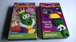 Set of 2 Veggie Tales VHS  King George &amp; Ducky - Where Is God When Im Scared? - £8.12 GBP