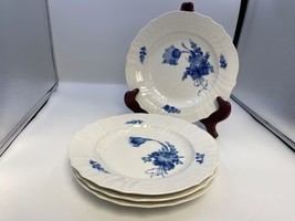Royal Copenhagen Denmark BLUE FLOWERS CURVED Dinner Plates #1621 Set 4 - £255.19 GBP