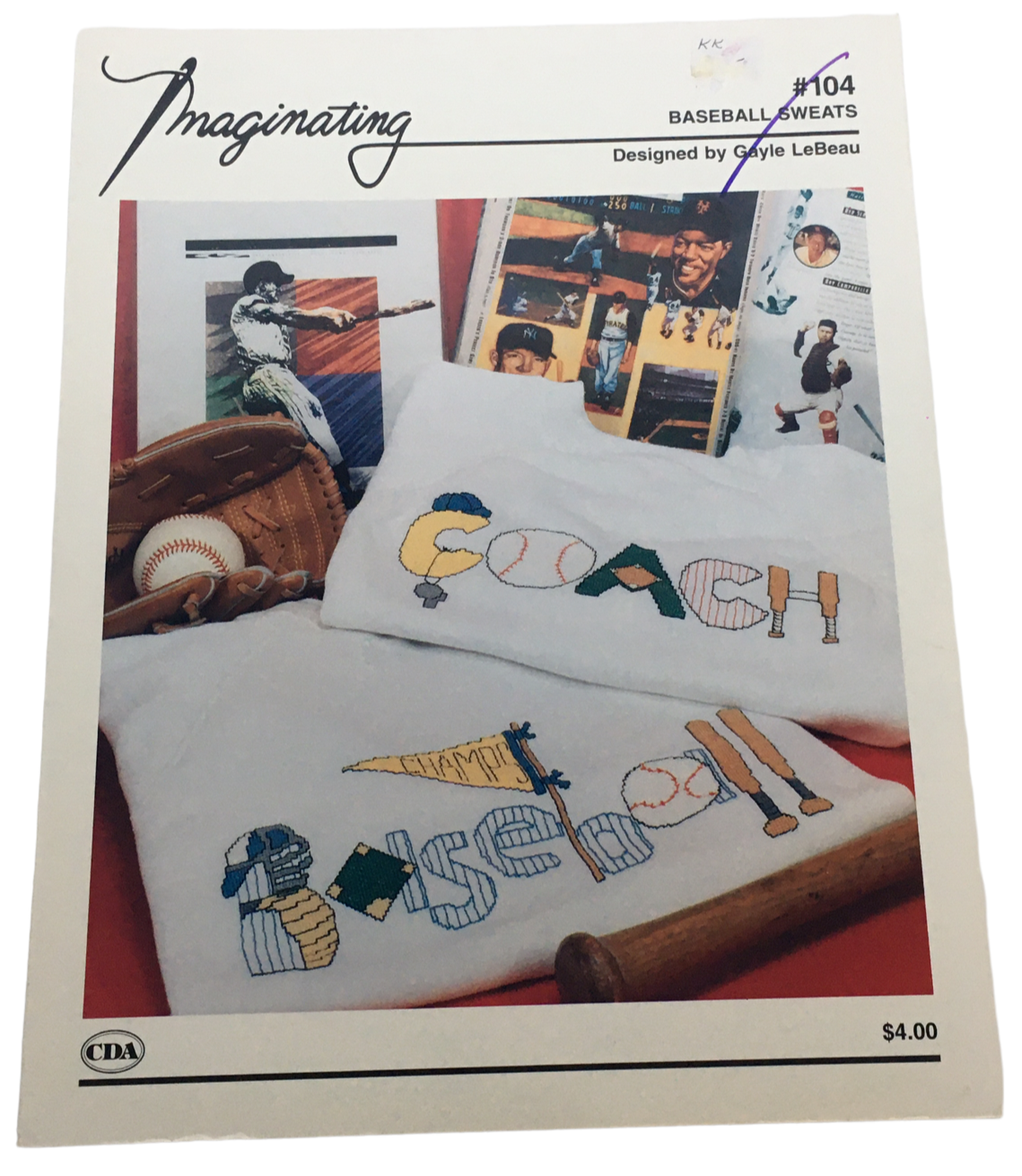 Imaginating Cross Stitch Pattern Leaflet Baseball Sweats Coach Sports Champs Ump - $4.99