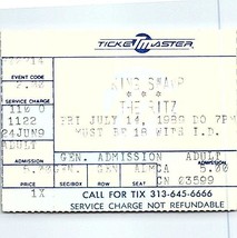 King Swamp Concert Ticket Stub July 14 1989 Detroit Michigan - £19.88 GBP