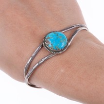 6.25&quot; Vintage sterling and turquoise bracelet - £69.20 GBP