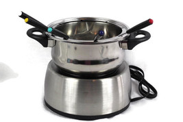 Nostalgia Stainless Steel 6 Cup Electric Fondue Pot Temp Control FPS200 - £23.72 GBP