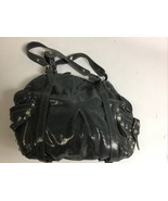 Women&#39;s Hype Large Black Hobo Boho Tote Bag Snake Pattern Sliver Studs D... - €19,61 EUR