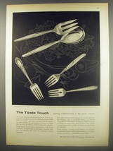1956 Towle Silverware Ad - Contour, King Richard, Southwind, Silver Flutes - £14.48 GBP