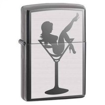 Zippo Lighter - Lady in Cocktail Glass Black Ice - 850983 - £28.04 GBP