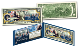 Donald Trump and The FIRST FAMILY of the United States Official Genuine $2 Bill - £11.05 GBP