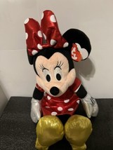 Minnie Mouse TY&#39;s Beanie Buddy Sparkle Minnie Red Large 16&quot; Plush NWT - $10.50