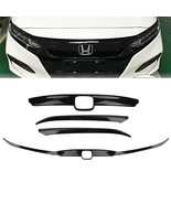 3PCS Front Bumper Lip Cover Grille ABS Carbon Fiber For Honda Accord 201... - £39.31 GBP