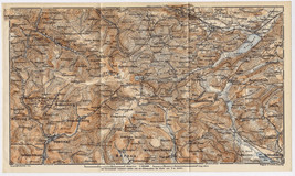 1911 Antique Map Of Feldberg Black Forest Mountains Schwarzwald Germany - £16.99 GBP