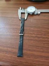 vintage NOS MCM 7CM Caravelle black genuine leather watch strap silver buckle #6 - $19.80