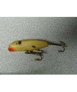Wood Lure 4&quot; long vintage unmarked 2 triple hooks - $8.91