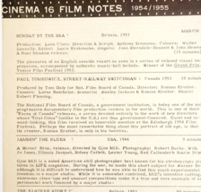 1955 Cinema 16 Film Notes Sunday By The Sea Railway Switchman Original N... - $558.09 MXN