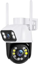 PTZ WiFi Outdoor security wireless 2X3MP Dual Lens Linkage Human Detect Pan tilt - £54.77 GBP