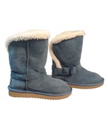 Koolaburra by UGG Women&#39;s Girls Blue Suede Bow Boots Size 5 - £25.29 GBP
