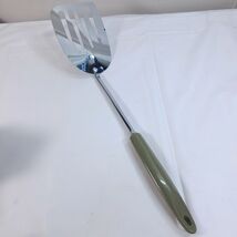 Vintage EKCO USA Chromium Plated Slotted Spatula turner Avocado Green Ha... - $32.00