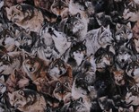 Cotton Wolves Wolf Pack Howling Animals Gray Fabric Print by the Yard D4... - $11.95
