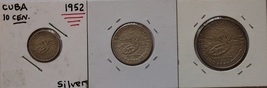 1952 - 10, 20 + 40 Centavos 900 Silver World Caribbean Coins - Nice complete set - £36.08 GBP