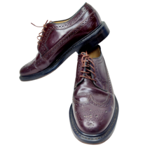 SEARS Vintage 60s Long Wing Tips Men&#39;s Dress Shoes Sz 8 D Wide Burgundy - £39.56 GBP