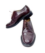 SEARS Vintage 60s Long Wing Tips Men&#39;s Dress Shoes Sz 8 D Wide Burgundy - £39.55 GBP