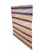 Authentic Moroccan Handwoven Rug 10.43'×5.91' with Purple Stripes  - $190.00