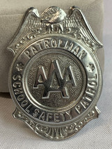 Vtg Grammes  &quot;AAA School Safety Patrol Patrolman&quot; Badge Pin Allentown PA - £23.75 GBP