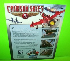 Crimson Skies Arcade FLYER 2002 Original  Video Game Vintage Art Retro Promo - £25.37 GBP