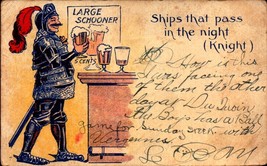 Vintage Humor POSTCARD-SHIPS That Pass In The Night (Knight) BKC2 - £3.95 GBP