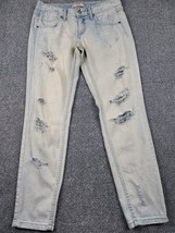 Free People Jeans Women 28 Pants Denim Mid Rise Distressed Casual Skinny Stretch - £12.67 GBP