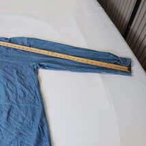 ManeX RN#104032 Men's Blue Cotton Long Sleeve Distressed Shirt Size Medium image 7