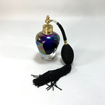 Vtg Royal Limited Cobalt Crystal Perfume Atomizer Bottle Iridescence Tassel   - £35.61 GBP