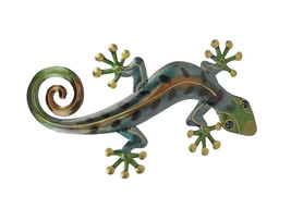 23 Inch Metal Gecko Sculpture Wall Hanging Art Home Decor Garden Decoration - £26.76 GBP