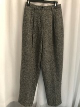 Saks Fifth Avenue Folio Collection Vintage Black Tweed Pants Size 8 - $98.01