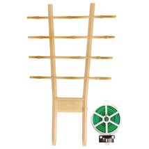 Artificial Bamboo Garden Trellises With Twist Ties, 10 Inch Ladder-Shaped Plant  - £17.57 GBP