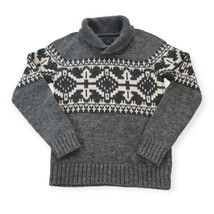 Lucky Brand Sweater Mens Small Gray Black Label Shawl Collar Pullover Cotton - £22.45 GBP