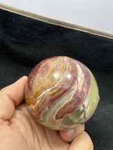 Banded Onyx sphere brown green combination Crystal Ball healing 75mm 603 gm - £39.47 GBP