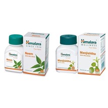 Himalaya Wellness Pure Herbs Skin Neem &amp; Manjishtha - 60 Tablets (Pack of 2) - £16.54 GBP
