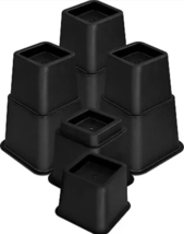 Utopia Bedding Adjustable Furniture Risers Set Of 8 Pieces Black - £10.16 GBP