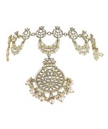 Jabells Gold Plated Traditional Floral Kundan Pearl Rajasthani Sheeshpatti - £16.96 GBP