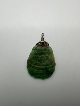 Vintage Carved Jade Petite Necklace Pendant 2.2cm - $29.70
