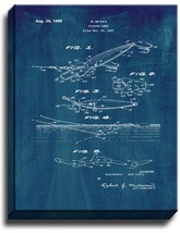 Fishing Lure Patent Print Midnight Blue on Canvas - $39.95+