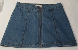 Altar’d State Skirt Womens Small Blue Denim Mini Medium Wash Front Zipper 30x15&quot; - £7.87 GBP
