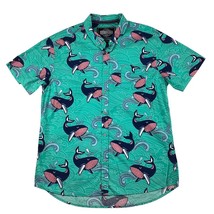 Five Points Hawaiian Shirt Men’s XL Slim Fit Flex Aqua Whales Button Dow... - £14.97 GBP