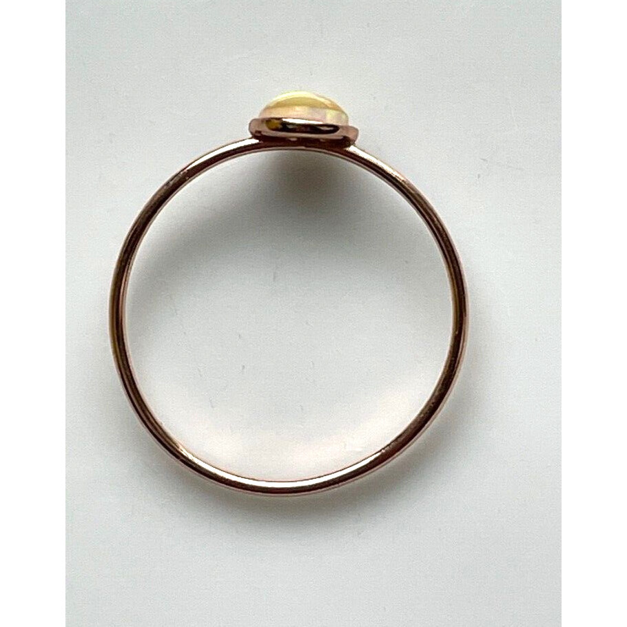 Ati 925 Sterling Silver Rose Gold Plated Faux Opal Ring Size 8.25 Sky Item image 6