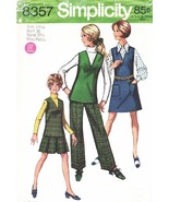 Miss Petite Jumper, Skirt &amp; Pants Vintage 1969 Simplicity Pattern 8357 S... - £9.57 GBP