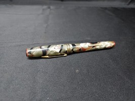 Old ONWARD Marbled Green Black Red Fountain Pen Celluloid Plastic Vintage - $14.54