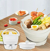 Portable Travel Folding Electric Cooker Multifunctional Electric Hot Pot Food Gr - £35.56 GBP