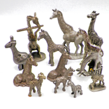 Pewter Giraffes Lot of 13 Pieces Spoontiques Gallo Standing Laying Walking - £27.94 GBP