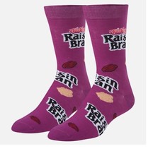 Mens Crew Socks RAISIN BRAN Purple - NWT - $5.39